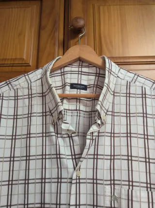 Camisa Burberry Cuadros Beige/Marrón Talla 12