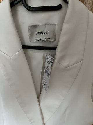 Chaleco Vestido Blanco Talla S Stradivarius