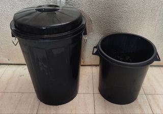 2 Cubos Industriales Plástico Negro