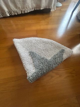 Alfombra redonda con estrella gris/azul