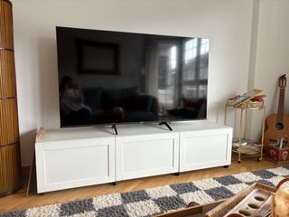 Mueble TV Blanco con ruedas