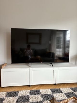 Mueble TV Blanco con ruedas