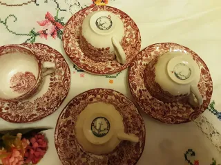 Juego 4 tazas y platos Cartuja Sevilla Antiguo