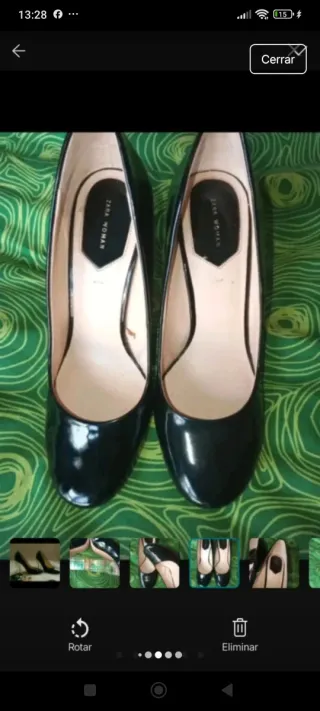 Zapatos de charol negros tacón transparente