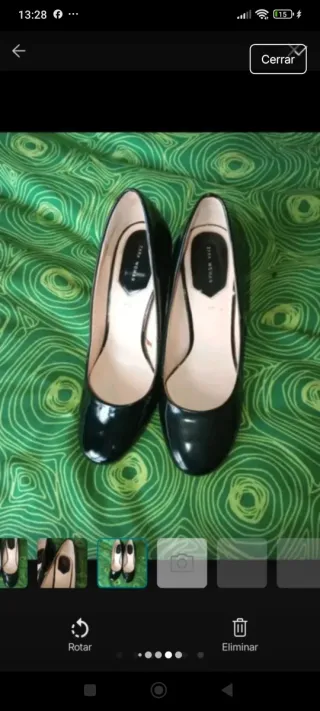 Zapatos de charol negros tacón transparente