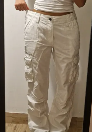 Pantalones Cargo Blancos