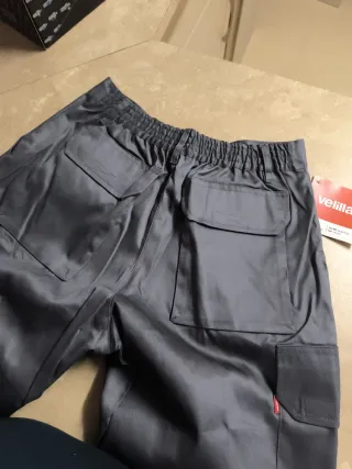 3 Pantalones de Trabajo Velilla Talla 42 Gris.