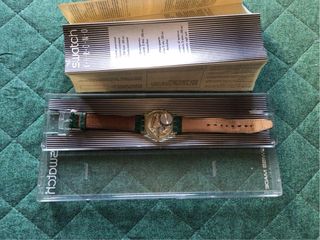 Swatch Orologio, cinturino origin.Pelle Verde 1995