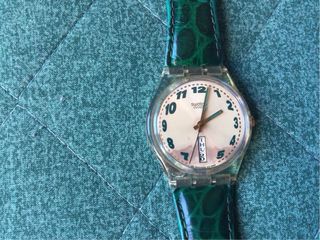 Swatch Orologio, cinturino origin.Pelle Verde 1995
