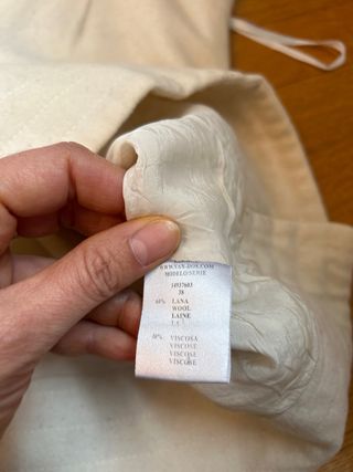 Falda Lana Van Dos Crema Talla 38