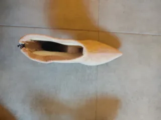 Botín tacón fino mujer talla 36 beige de ante