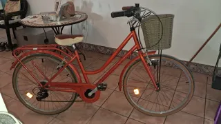 Bicicleta Naranja con Cesta y Portabultos