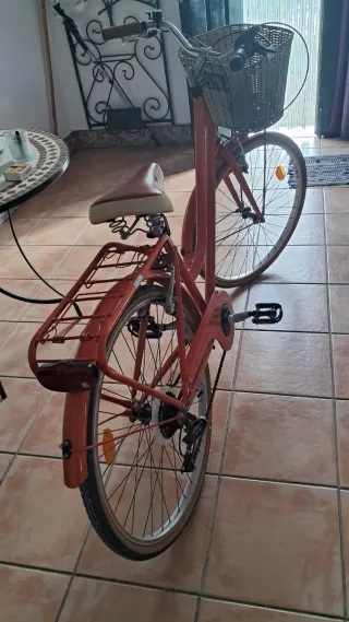 Bicicleta Naranja con Cesta y Portabultos
