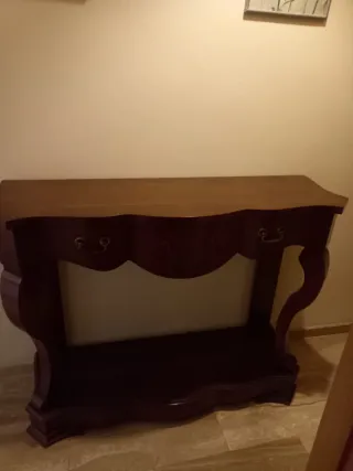 Consola de entrada madera con espejo