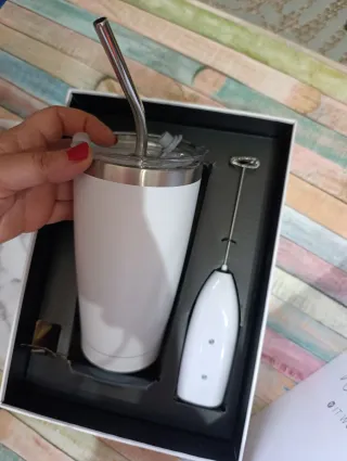 48 horas Rebajado Caja Regalo: Vaso Termo, Pajita