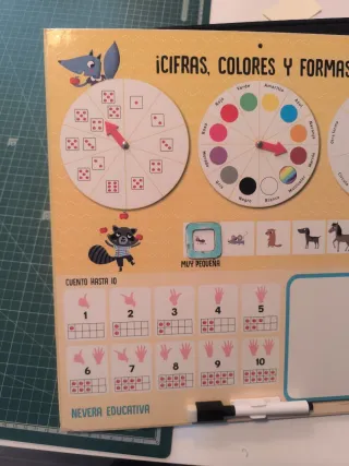 Pizarra Educativa Nevera Cifras Colores Formas