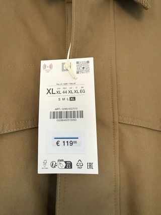 Chaqueta Zara Beige Talla XL