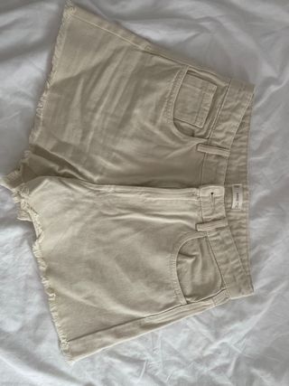 Shorts Mango Beige Deshilachados