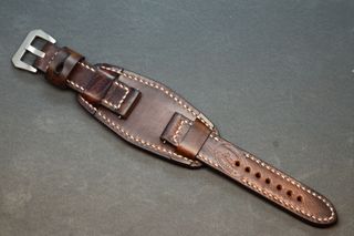 Correa de reloj cuero estilo militar Bund 20-26mm