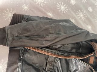 Chaqueta de cuero marrón Massimo Dutti