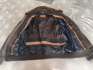 Chaqueta de cuero marrón Massimo Dutti