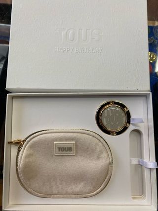 Neceser y Colgador Bolso TOUS Beige/Dorado