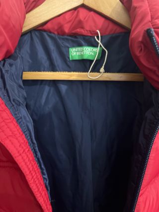 Plumífero Benetton Rojo Talla 11-12 Años