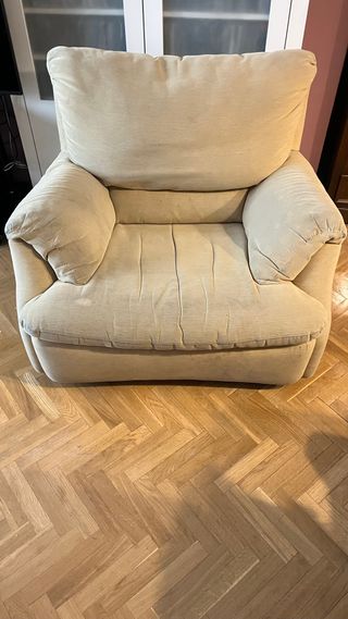Sillón Natuzzi tela color crema