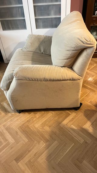 Sillón Natuzzi tela color crema