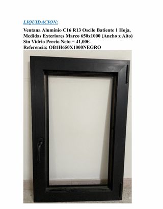 Ventana Aluminio Oscilobatiente 65x100cm