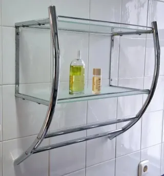 Repisa estantería baño metal   2 baldas / 2 barras