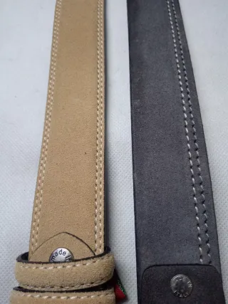 Set 2 Cinture Uomo Pelle Camoscio