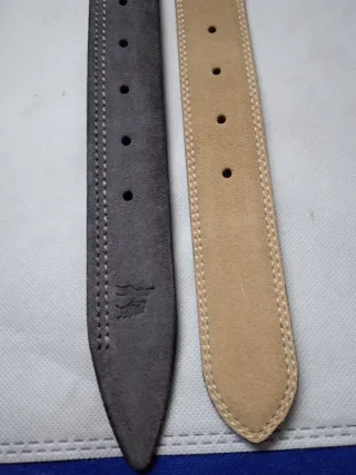 Set 2 Cinture Uomo Pelle Camoscio