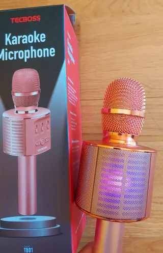 Micrófono Karaoke TEC BOSS Rosa Dorado