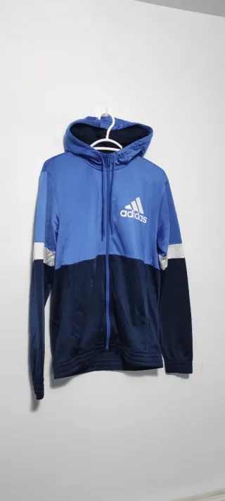 Sudadera Adidas con cremallera azul