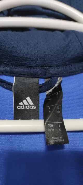 Sudadera Adidas con cremallera azul
