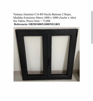 Ventana Aluminio Oscilobatiente 1000x1000