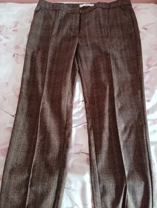 Pantalón Marrón Mujer Mango