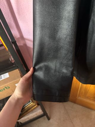 Cazadora vintage cuero 100% negra
