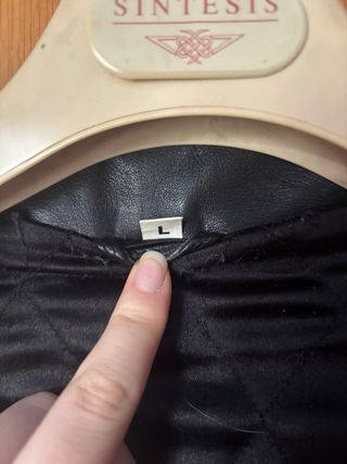 Cazadora vintage cuero 100% negra