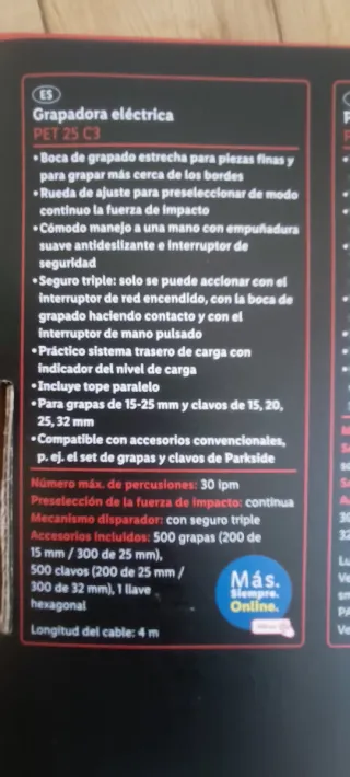 Grapadora clavadora eléctrica PARKSIDE