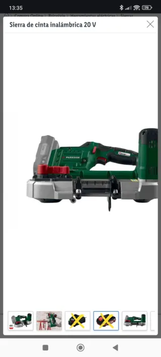 Sierra de cinta inalámbrica 20V Parkside