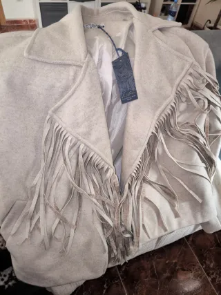 Camisa vaquera XXL Chaqueta de paño con flecos