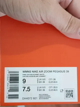 T40,5 Nike Air Zoom Pegasus 39 Rosa