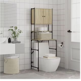 Armario para lavadora roble Sonoma 68x48x194cm