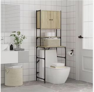 Armario para lavadora roble Sonoma 68x48x194cm