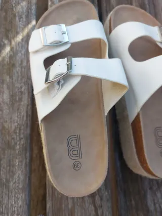 Sandalias plataforma blancas talla 39