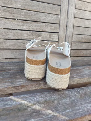 Sandalias plataforma blancas talla 39