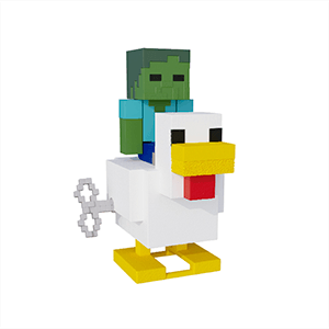 Figura con movimiento Minecraft Bebé Zombie y Jinete Avícola (REACONDICIONADO)