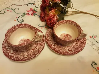 Set 2 Tazas y Platos Cartuja Sevilla Antiguo